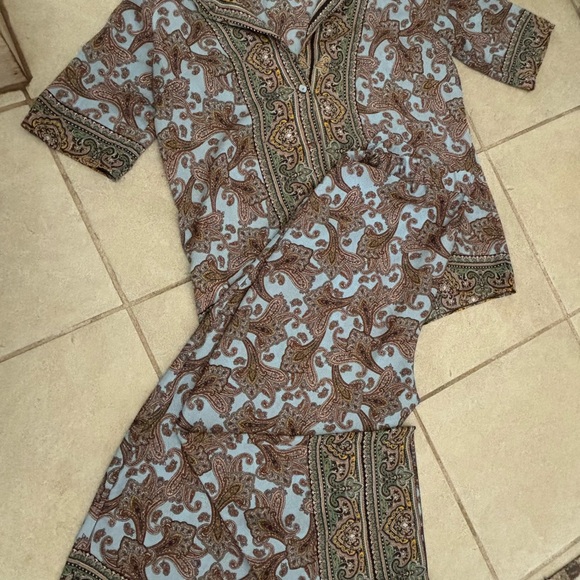 Mango MNG Suit Blue Paisley Top Shirt 4 Small - Picture 6 of 6